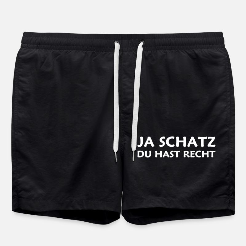 Ja Schatz du hast recht - Badeshorts - Schwarz