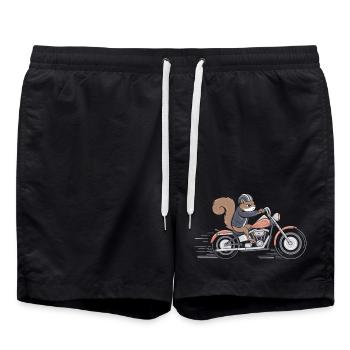 Squirrel Rider on Bike - Swim Trunks - black - Front - AI Model Male 185 light (185cm)