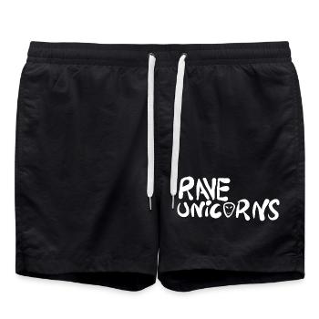 Rave Unicorns Logo Text - Swim Trunks - black - Front - AI Model Male 185 light (185cm)