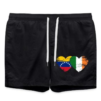 Venezuela Ireland Hearts Collage - Short de bain - noir - Devant - AI Model Male 185 light (185cm)