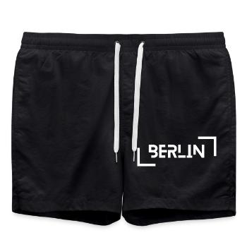 Berlin - Badeshorts - Schwarz - Vorne - AI Model Male 185 light (185cm)