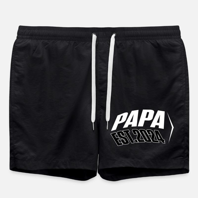 Papa Est.2024 Shirt - Badeshorts - Schwarz