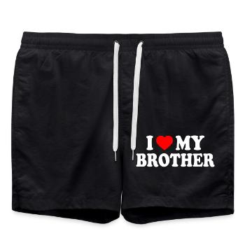 i love my brother - Short de bain - noir - Devant - AI Model Male 185 light (185cm)