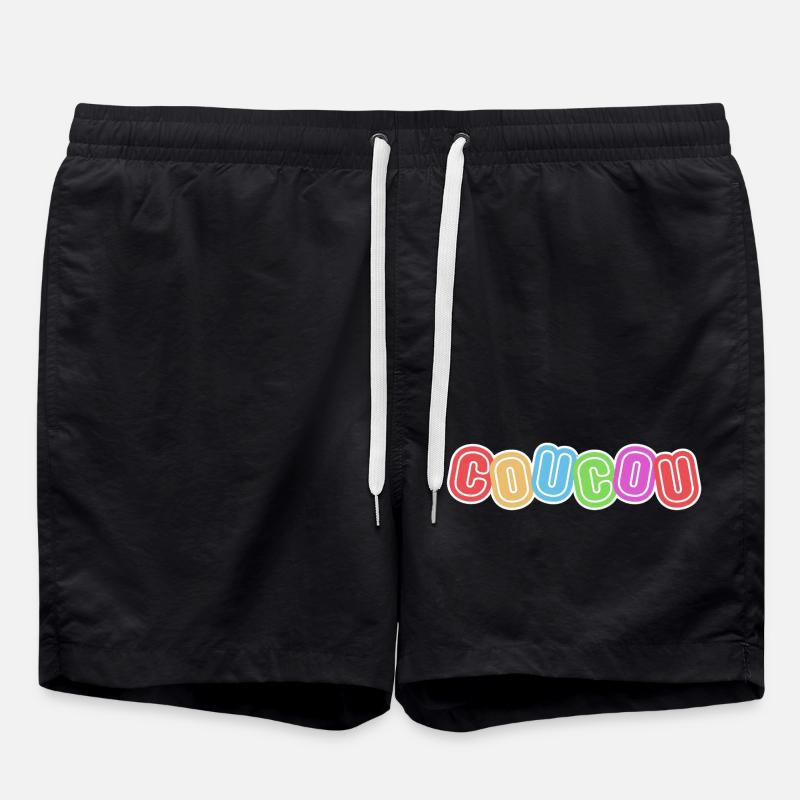 hello, hello, politeness - Swim Trunks - black