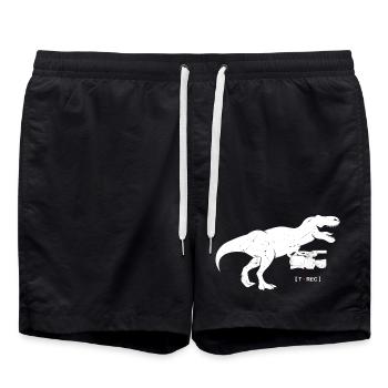 T-Rex Retro Recorder Silhouette - Short de bain - noir - Devant - AI Model Male 185 light (185cm)