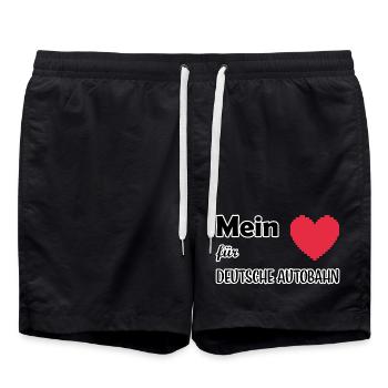 My heart for German Autobahn - Swim Trunks - black - Front - AI Model Male 185 light (185cm)