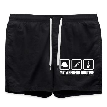 Week-end des trompettistes - Short de bain - noir - Devant - AI Model Male 185 light (185cm)