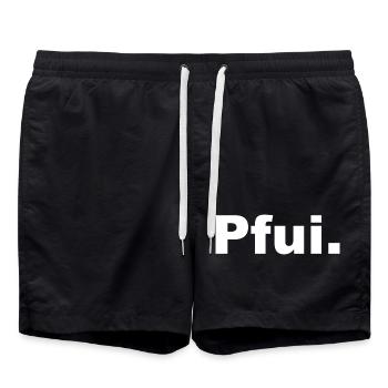 PFUI Statemant T-Shirt - Badeshorts - Schwarz - Vorne - AI Model Male 185 light (185cm)