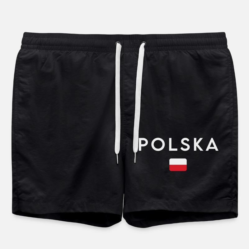 Flag of Poland, Polish pride - Swim Trunks - black