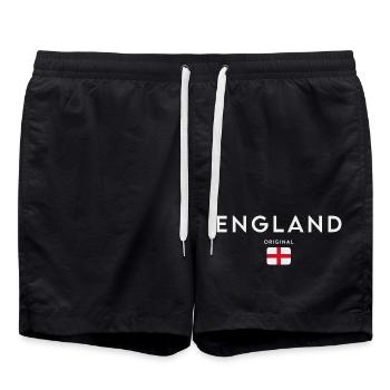 Drapeau de l’Angleterre, fierté britannique - Short de bain - noir - Devant - AI Model Male 185 light (185cm)