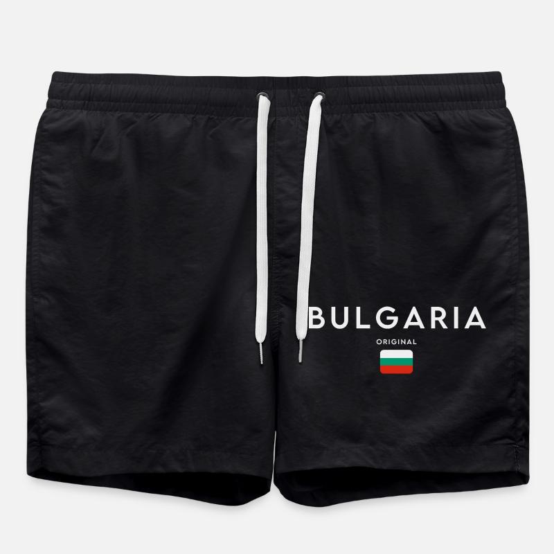Bulgarian flag, Bulgarian pride - Swim Trunks - black