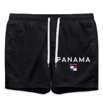 Panamanian flag, Panamanian pride - Swim Trunks - black - Front - AI Model Male 185 light (185cm)