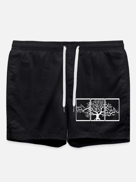 Nature View (White) - Swim Trunks - black