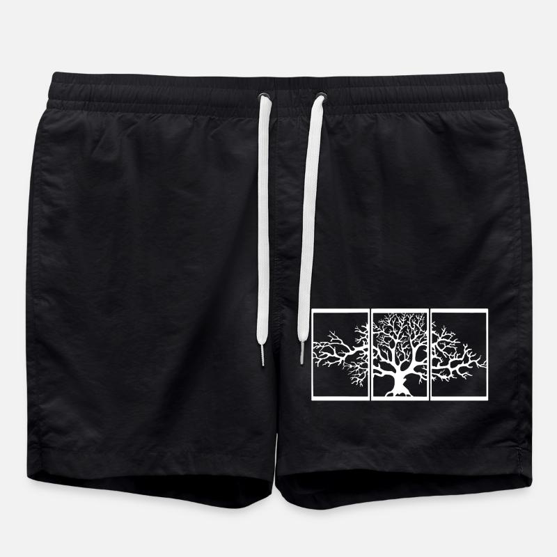 Nature View (White) - Swim Trunks - black