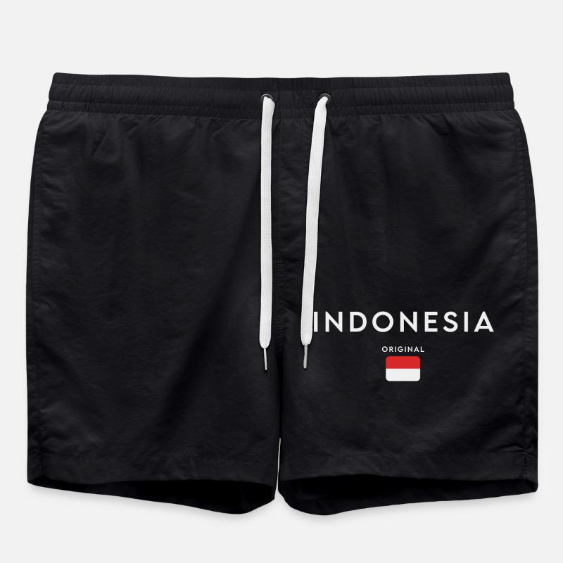 Drapeau indonésien, fierté indonésienne - Short de bain - noir