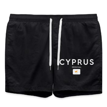 Zypern Flagge, Zypriotischer Stolz - Badeshorts - Schwarz - Vorne - AI Model Male 185 light (185cm)
