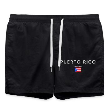 Puerto Rican flag, Puerto Rican pride - Swim Trunks - black - Front - AI Model Male 185 light (185cm)