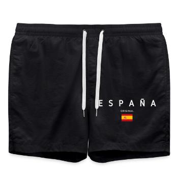 Drapeau de l’Espagne, fierté espagnole - Short de bain - noir - Devant - AI Model Male 185 light (185cm)