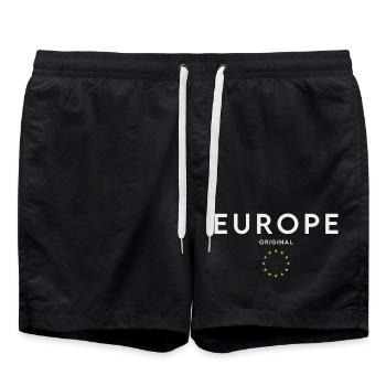 Drapeau de l’Europe, fierté européenne - Short de bain - noir - Devant - AI Model Male 185 light (185cm)