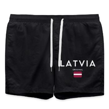 Drapeau letton, fierté lettone - Short de bain - noir - Devant - AI Model Male 185 light (185cm)