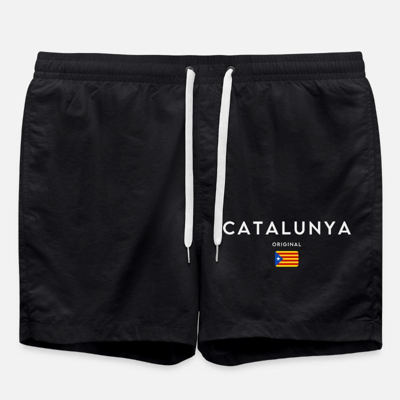 Flag of Catalonia, Catalan pride - Swim Trunks - black