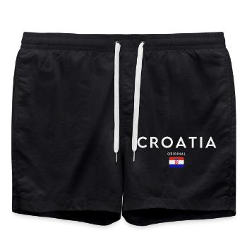 Drapeau croate, fierté croate - Short de bain - noir - Devant - AI Model Male 185 light (185cm)