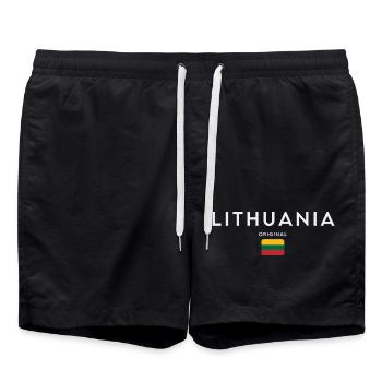 Drapeau lituanien, fierté lituanienne - Short de bain - noir - Devant - AI Model Male 185 light (185cm)
