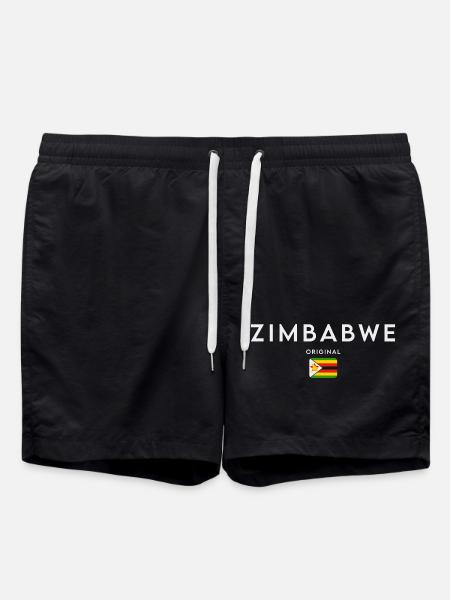 Zimbabwe flag, Zimbabwean pride - Swim Trunks - black