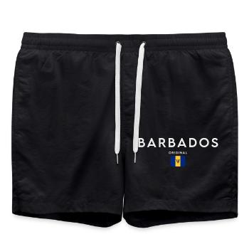 Drapeau de la Barbade, fierté barbadienne - Short de bain - noir - Devant - AI Model Male 185 light (185cm)