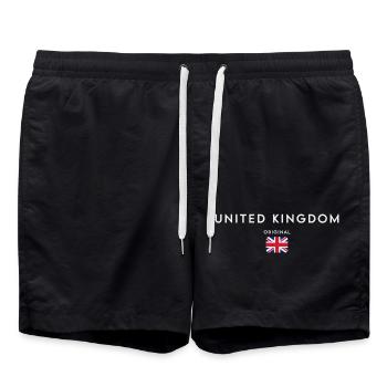 Drapeau du Royaume-Uni, fierté britannique - Short de bain - noir - Devant - AI Model Male 185 light (185cm)