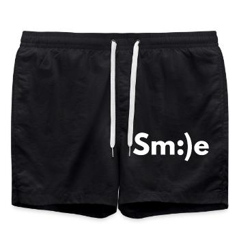 Lächeln, lächeln, lächeln - Badeshorts - Schwarz - Vorne - AI Model Male 185 light (185cm)