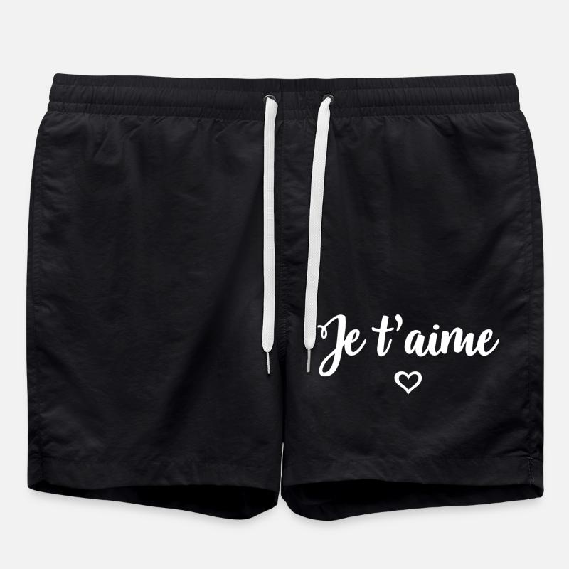 Ich liebe dich - Badeshorts - Schwarz