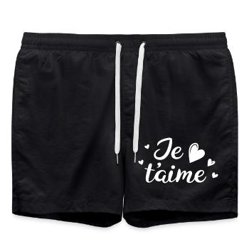 Je t'aime - Short de bain - noir - Devant - AI Model Male 185 light (185cm)