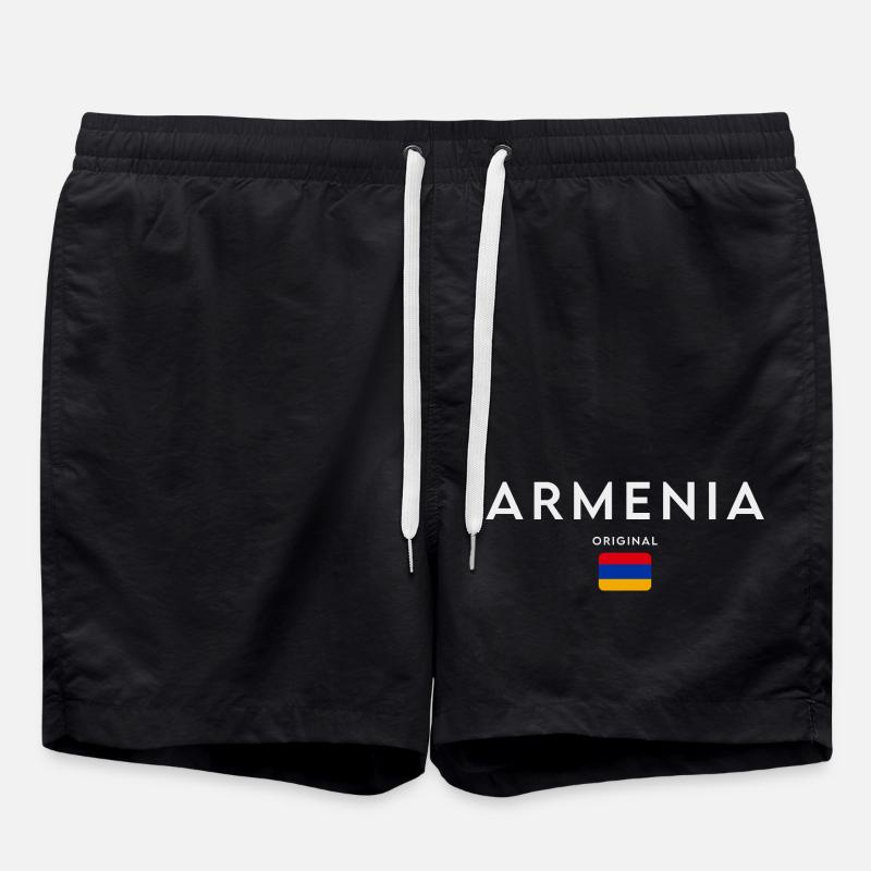 Armenian flag, Armenian pride - Swim Trunks - black