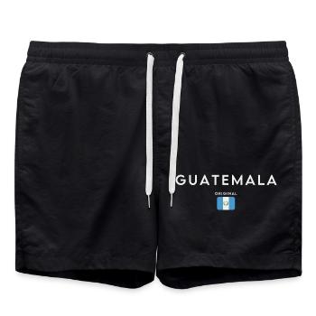 Guatemalan flag, Guatemalan pride - Swim Trunks - black - Front - AI Model Male 185 light (185cm)