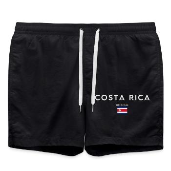 Costa Rica Flagge, Costa Rica Stolz - Badeshorts - Schwarz - Vorne - AI Model Male 185 light (185cm)