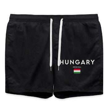 Ungarische Flagge, Ungarischer Stolz - Badeshorts - Schwarz - Vorne - AI Model Male 185 light (185cm)