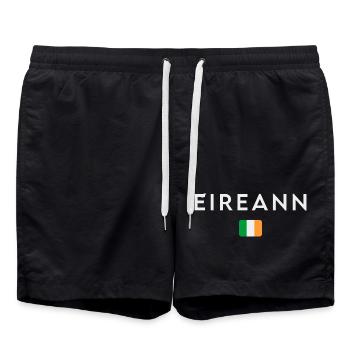 Flag of Ireland, Irish Pride - Swim Trunks - black - Front - AI Model Male 185 light (185cm)