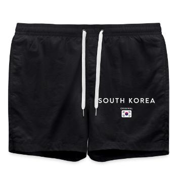 Drapeau sud-coréen, fierté sud-coréenne - Short de bain - noir - Devant - AI Model Male 185 light (185cm)
