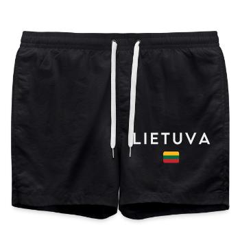 Drapeau lituanien, fierté lituanienne - Short de bain - noir - Devant - AI Model Male 185 light (185cm)