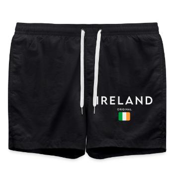 Flag of Ireland, Irish Pride - Swim Trunks - black - Front - AI Model Male 185 light (185cm)