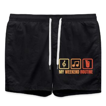 Tuba Weekend - Swim Trunks - black - Front - AI Model Male 185 light (185cm)
