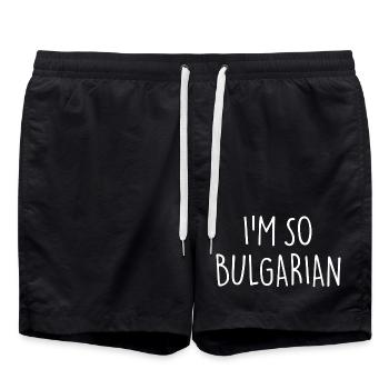 IM SO BULGARIAN Bulgaria Bulgarian - Badeshorts - Schwarz - Vorne - AI Model Male 185 light (185cm)