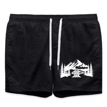 Chemin de fer - Short de bain - noir - Devant - AI Model Male 185 light (185cm)
