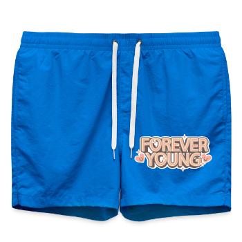 Forever Young – Verspielte Retro-Schrift - Badeshorts - Cobalt blue - Vorne