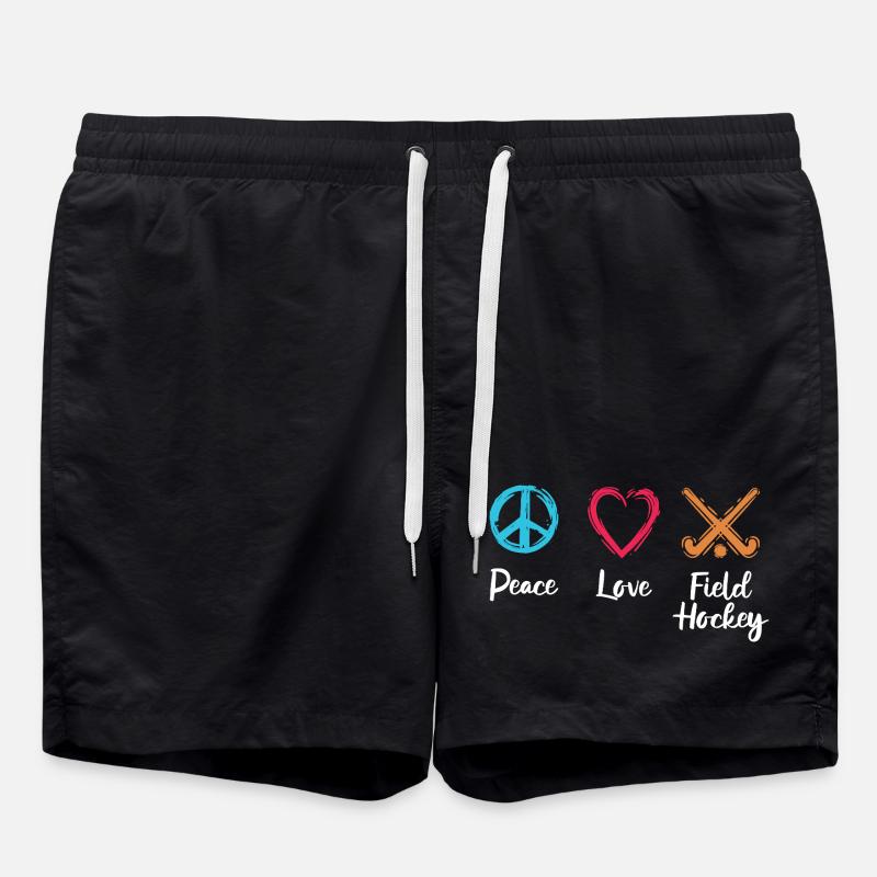 Peace Love Hockey sur gazon - Short de bain - noir
