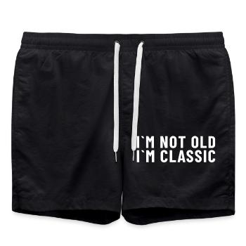 Je ne suis pas vieux, je suis classique - Short de bain - noir - Devant - AI Model Male 185 light (185cm)