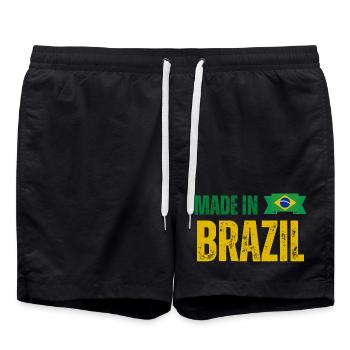 Made in Brazil, Brazilian pride - Swim Trunks - black - Front - AI Model Male 185 light (185cm)