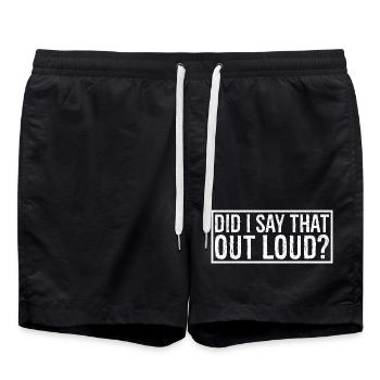 did I say that out loud - Swim Trunks - black - Front - AI Model Male 185 light (185cm)