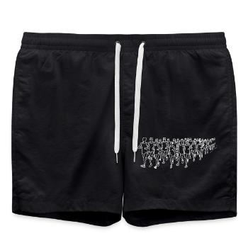 Läufer Strichzeichnung - Badeshorts - Schwarz - Vorne - AI Model Male 185 light (185cm)